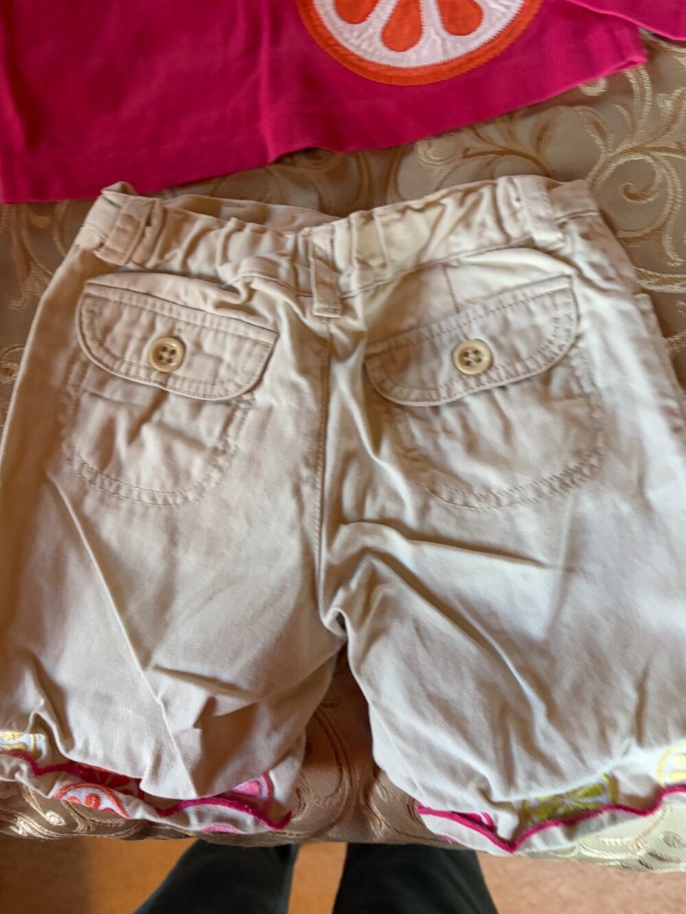 Gymboree, size 5, tan shorts and pink shirt and tank top - Picture 2 of 6